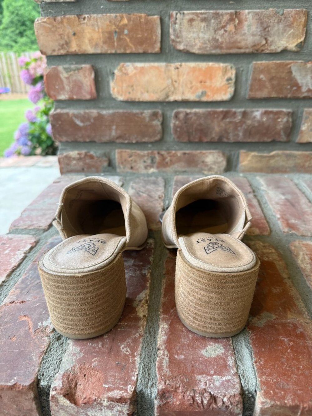 Beast Fashion Mules, Size 7, Tan Suede - Picture 3 of 4